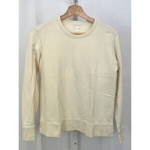 JASON SCOTT XS Crew Neck Pullover Sweatshirt Long Sleeve Pima Cotton Ivory Cream